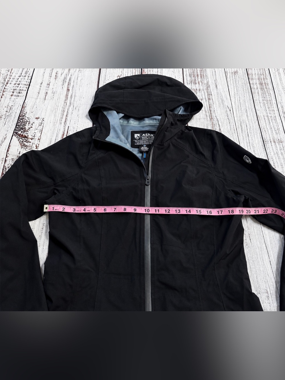 KÜHL Waterproof Hooded Rain Jacket Black Women’s Medium Stretch Shell Coat - Picture 3 of 9